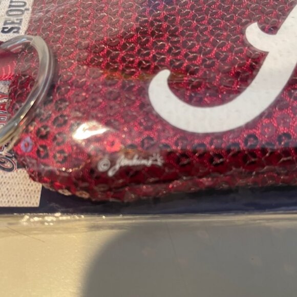 JENKINS ALABAMA CRIMSON TIDE SEQUIN COIN PURSE W/Key Ring Official Licensed New - Picture 2 of 3